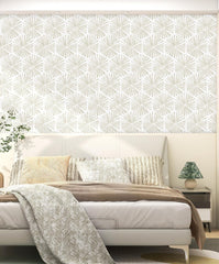 Guvana 17.32''×118'' Peel and Stick Wallpaper Beige and White Wallpaper Boho Striped Contact Paper Modern Geometric Self Adhesive Wall Paper for Bathroom Bedroom Decoration