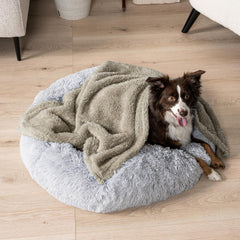 PetAmi Fluffy Waterproof Dog Blanket for Small Medium Dogs, Soft Warm Pet Sherpa Throw Pee Proof Couch Cover, Reversible Cat Puppy Bed Blanket Sofa Protector, Plush Washable Pad (Beige Cream, 24x32)