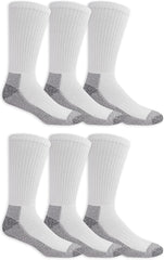 Fruit of the Loom Men's Durable Cushioned Work Gear Socks with Dual Defense-6 Pair Pack