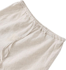 Amazhiyu Women's 100% Linen Drawstring A-Line Midi Skirt for Casual Summer Spring