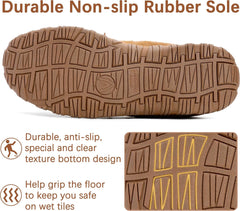 shoeslocker Men's Warm Soft Plush Memory Foam House Moccasin Slippers - Comfortable Non-Slip Indoor/Outdoor - Black, Beige, Brown