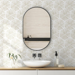 Guvana 17.32''×118'' Peel and Stick Wallpaper Beige and White Wallpaper Boho Striped Contact Paper Modern Geometric Self Adhesive Wall Paper for Bathroom Bedroom Decoration