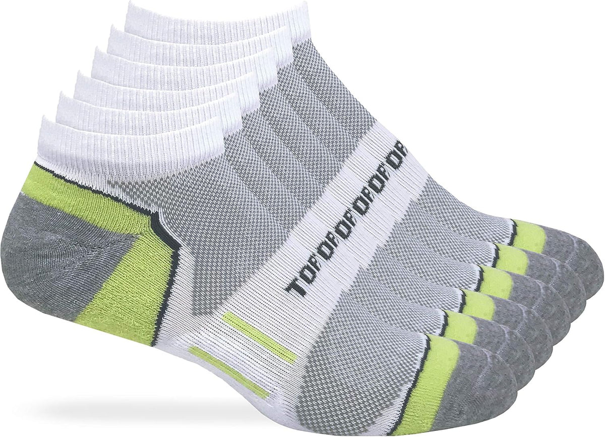 Top Flite Mens Low Cut Half Cushion Moisture Wicking Performance Socks 3 Pair Pack
