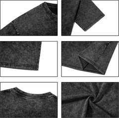 Eadali Men’s Oversized T-Shirts – Washed Cotton Loose Fit Tees, Drop Shoulder Crew Neck, Vintage Baggy Style Streetwear Tops