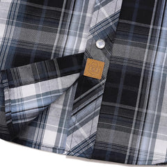 Dubinik® Western Shirts for Men Short Sleeve Plaid Pearl Snap Shirts for Men Button Up Shirt Cowboy Casual Work Shirt