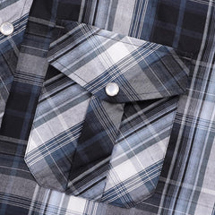 Dubinik® Western Shirts for Men Short Sleeve Plaid Pearl Snap Shirts for Men Button Up Shirt Cowboy Casual Work Shirt